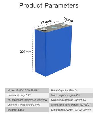Συστήματα αποθήκευσης ηλιακής ενέργειας 12V 24V 48V με OEM 3.2V 280Ah 304Ah 340Ah μπαταρία ιόντων λιθίου