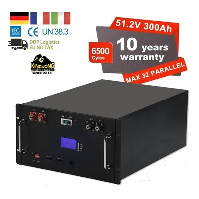OEM 51.2V 15Kwh Ηλιακός μετατροπέας LFP4 LiFePO4 μπαταρία 48V 300Ah για παράλληλο Max 32 παράλληλο