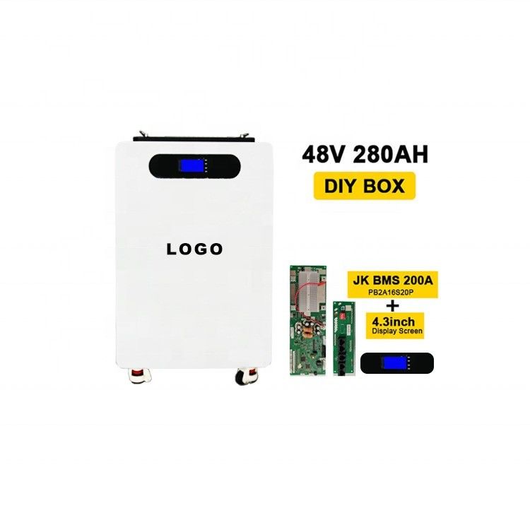 Βιόμετρο 280Ah DIY μπαταρία κουτί μπαταρίας με τροχούς και λευκό μεταλλικό stand up case