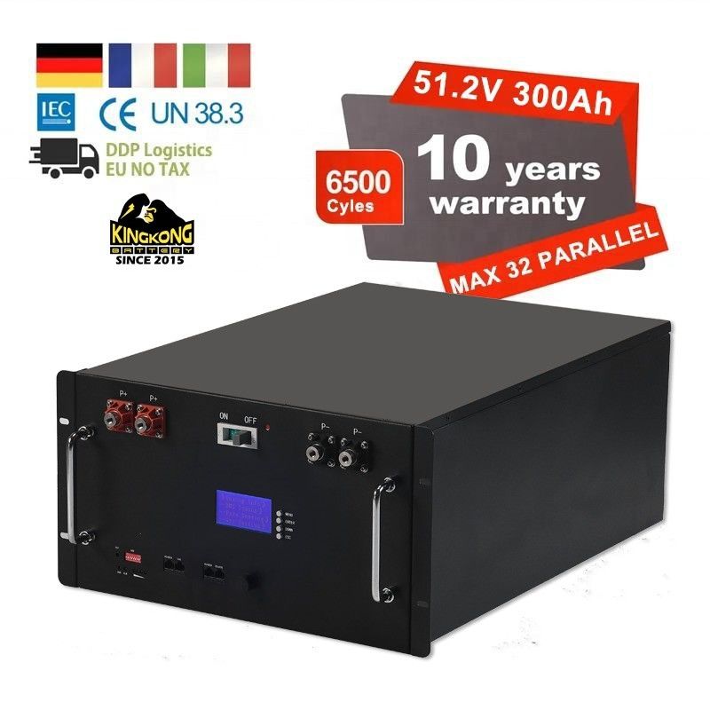 OEM 51.2V 15Kwh Ηλιακός μετατροπέας LFP4 LiFePO4 μπαταρία 48V 300Ah για παράλληλο Max 32 παράλληλο