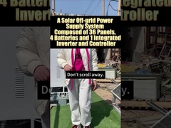 Ηλιακό σύστημα παραγωγής ηλεκτρικής ενέργειας που αποτελείται από 4 μπαταρίες, 1 ενσωματωμένο μετατροπέα και