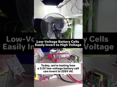 3.2V→220V δοκιμή: ο μετατροπέας MPPT χειρίζεται το υψηλό ρεύμα εκκίνησης του ανεμιστήρα.