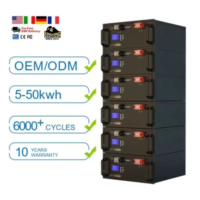 Διάρκεια κύκλου 6000 Times 51.2V 300ah 100Ah Lifepo4 μπαταρίες ιόντων λιθίου για ηλιακή ενέργεια
