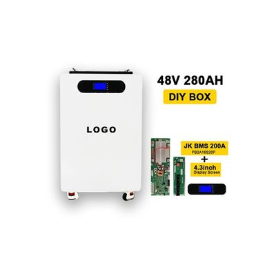 Συγκεντρώσιμο 51.2V 48V 16S LiFePO4 μπαταρία κουτί με 200A BMS και άδεια μπαταρία αποθήκευση
